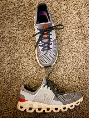 On Running Cloudswift Women's Gray and Pink Athletic Running Shoes